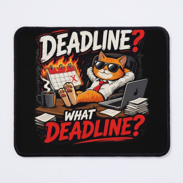 Item preview, Deadline What Deadline Funny Cool Cat | Corporate & Procrastination Meme designed and sold by Corpoheroes.