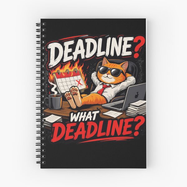 Item preview, Deadline What Deadline Funny Cool Cat | Corporate & Procrastination Meme designed and sold by Corpoheroes.