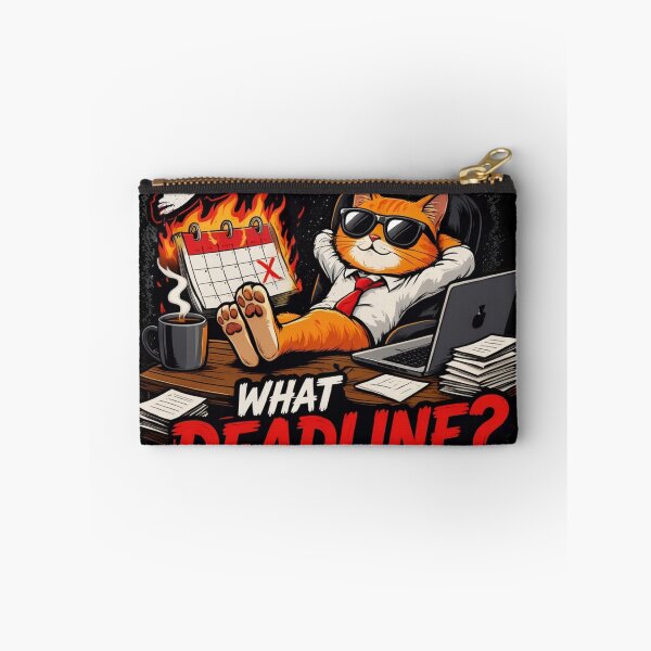 Item preview, Deadline What Deadline Funny Cool Cat | Corporate & Procrastination Meme designed and sold by Corpoheroes.