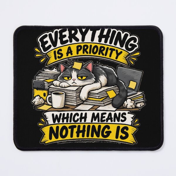 Item preview, Everything Is A Priority Which Means Nothing Is | Funny Office Cat Meme designed and sold by Corpoheroes.