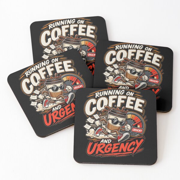 Item preview, Running On Coffee And Urgency | Funny Office & Coffee Addict Design designed and sold by Corpoheroes.