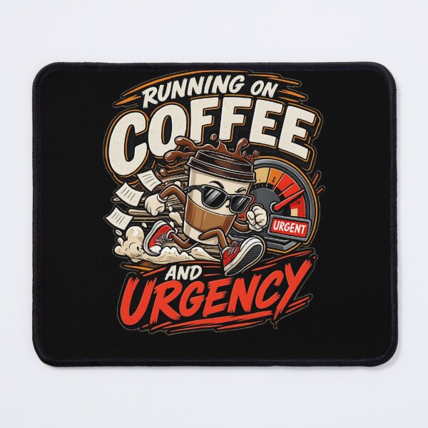 Item preview, Running On Coffee And Urgency | Funny Office & Coffee Addict Design designed and sold by Corpoheroes.