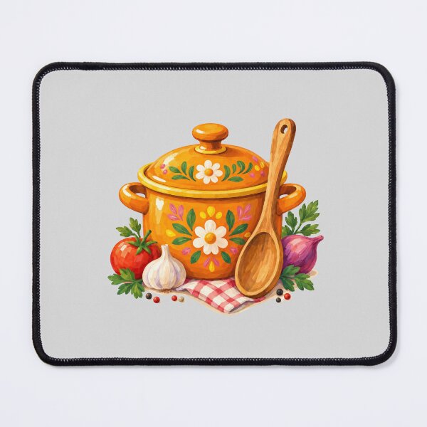 Item preview, Floral Orange Dutch Oven with Wooden Spoon designed and sold by hattie's.