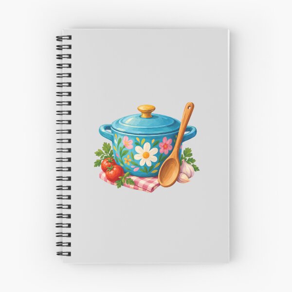 Item preview, Floral Blue Cooking Pot with Wooden Spoon designed and sold by hattie's.