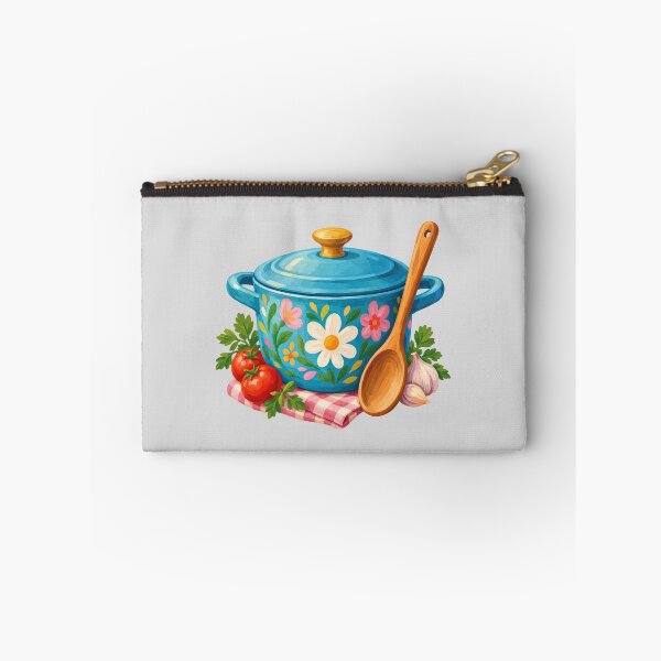 Item preview, Floral Blue Cooking Pot with Wooden Spoon designed and sold by hattie's.