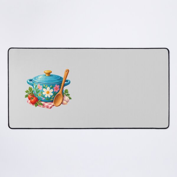 Item preview, Floral Blue Cooking Pot with Wooden Spoon designed and sold by hattie's.