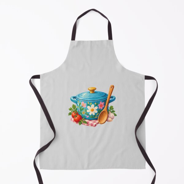 Item preview, Floral Blue Cooking Pot with Wooden Spoon designed and sold by hattie's.