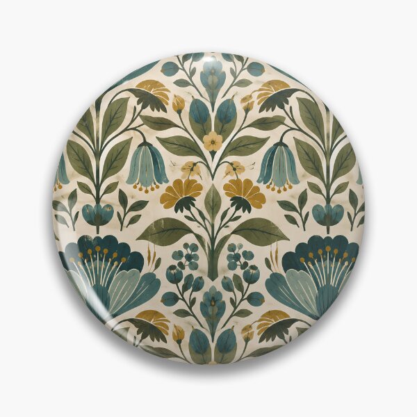 Item preview, Nordic Teal Botanical Garden Pattern designed and sold by Sandy Beach Decor.