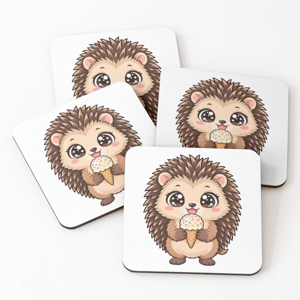Item preview, Cute Kawaii Hedgehog With Ice Cream designed and sold by Eternalski.
