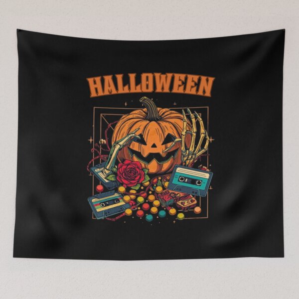 Item preview, Retro Halloween Pumpkin Cassette Tapes designed and sold by alvablakefg.
