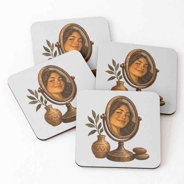Item preview, Vintage Woman in Ornate Oval Mirror designed and sold by hattie's.
