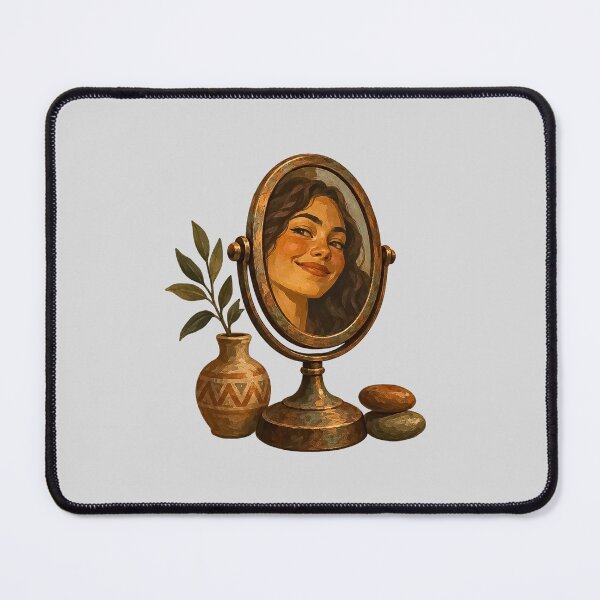 Item preview, Vintage Woman in Ornate Oval Mirror designed and sold by hattie's.
