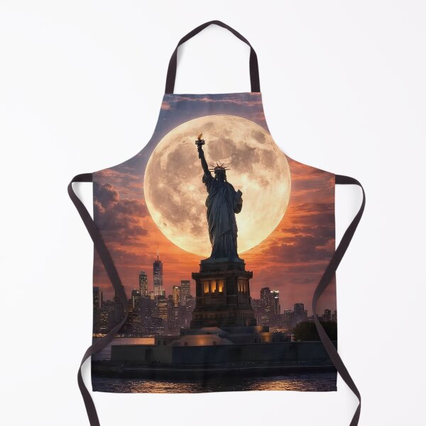Item preview, Statue of Liberty Under the Full Moon designed and sold by NF Designs Studio DTF.