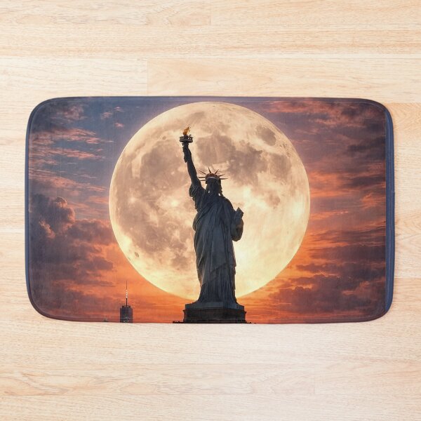 Item preview, Statue of Liberty Under the Full Moon designed and sold by NF Designs Studio DTF.