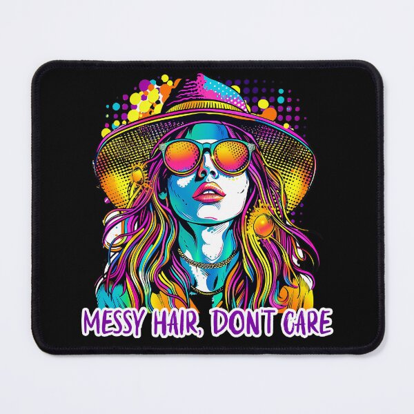 Item preview, "1960s Psychedelic 'Messy Hair Don't Care' Hippie Girl"  designed and sold by DEC02.