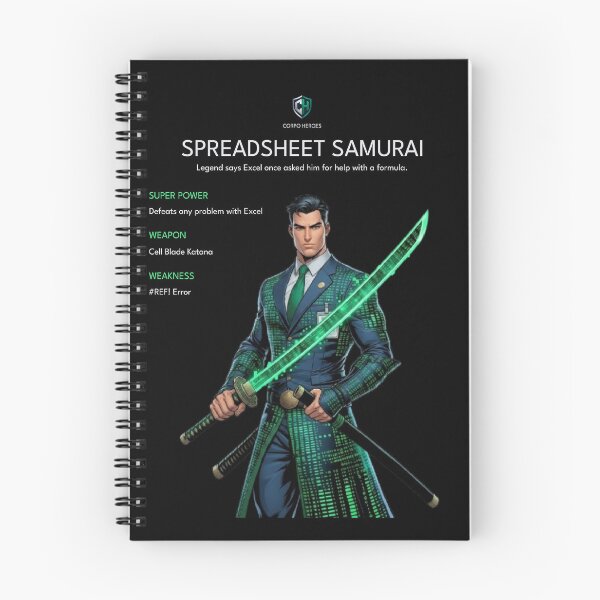 Item preview, Spreadsheet Samurai | Spreadsheet Superhero | Corpo Heroes Universe designed and sold by Corpoheroes.