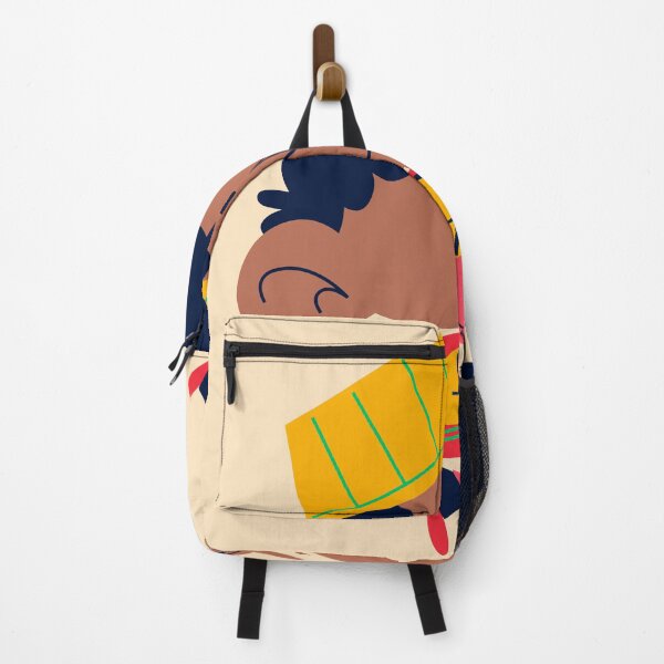 Item preview, Cute Boy Walking to School Peace Sign Vector designed and sold by PIXeez⭐️⭐️⭐️⭐️⭐️.