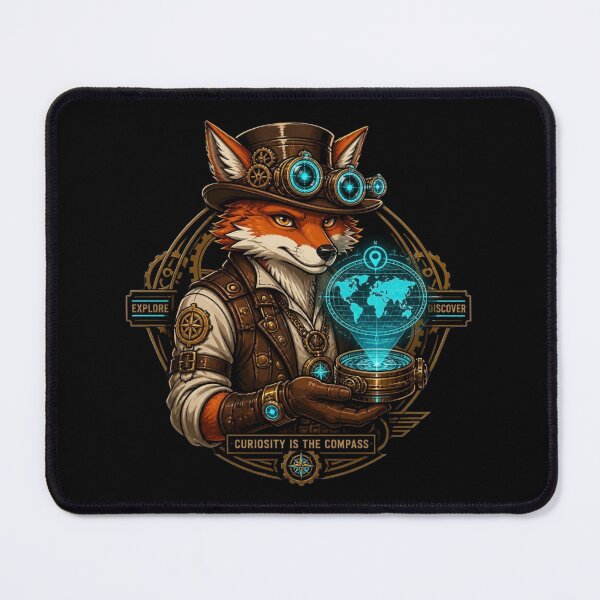 Item preview, Steampunk Explorer Fox Emblem designed and sold by LazyDayzCo.