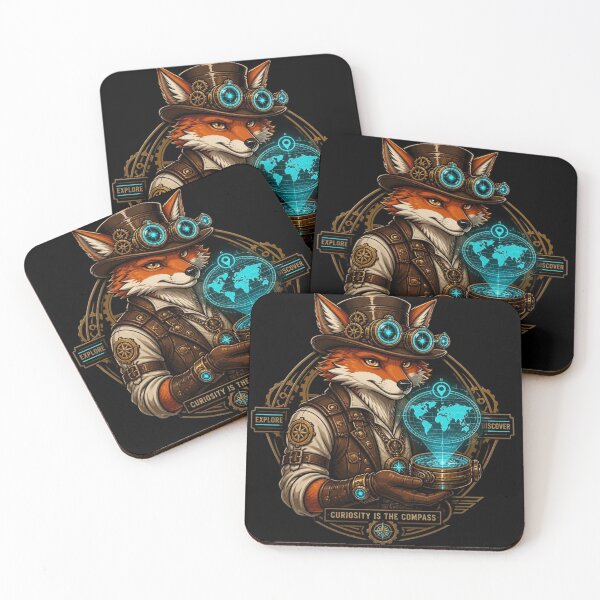Item preview, Steampunk Explorer Fox Emblem designed and sold by LazyDayzCo.