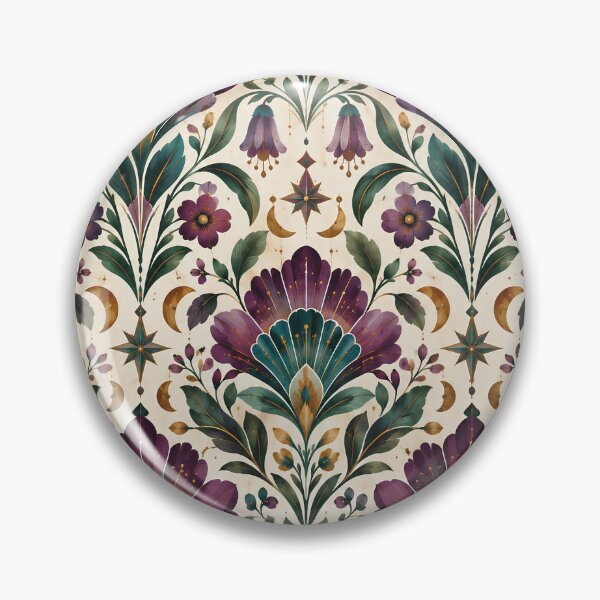 Item preview, Purple Celestial Folk Floral Pattern designed and sold by Sandy Beach Decor.