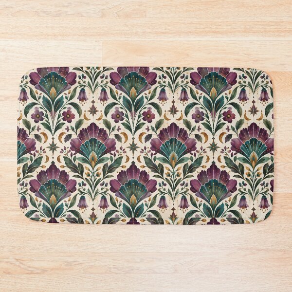 Item preview, Purple Celestial Folk Floral Pattern designed and sold by Sandy Beach Decor.