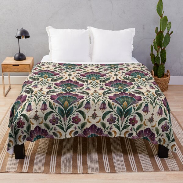 Item preview, Purple Celestial Folk Floral Pattern designed and sold by Sandy Beach Decor.
