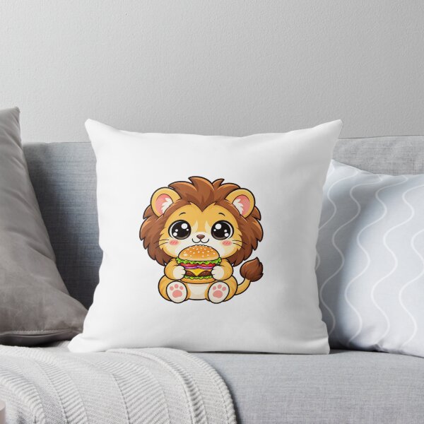 Item preview, Cute Kawaii Lion With Burger designed and sold by Eternalski.
