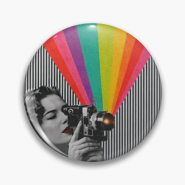 Item preview, Vintage Hollywood Camera Rainbow Cinema Movie Poster designed and sold by Cine8.