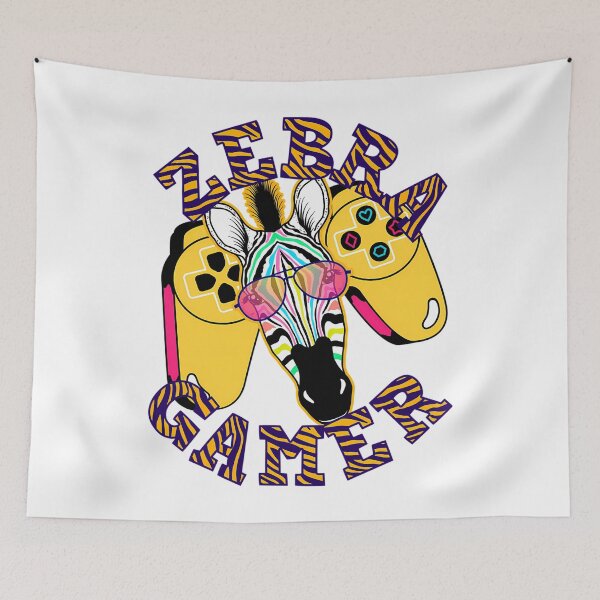 Item preview, Zebra Gamer - Retro Style Design Game Controller designed and sold by MySweatees.