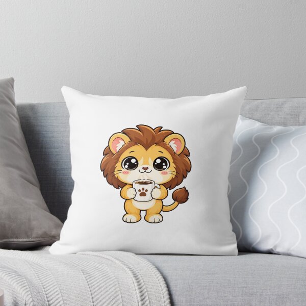 Item preview, Cute Kawaii Lion With Coffee designed and sold by Eternalski.