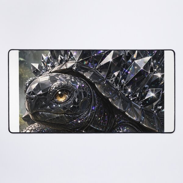 Item preview, Black Crystal Turtle - Obsidian Gemstone Tortoise Fantasy Beast Art designed and sold by Sourcestores1.