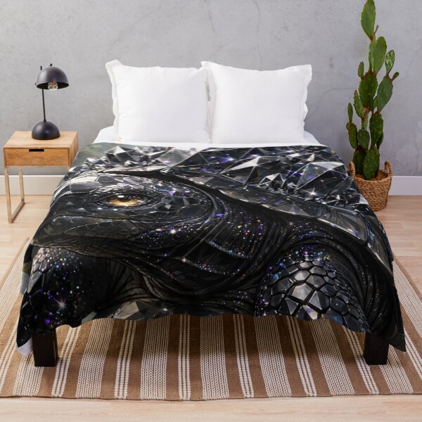 Item preview, Black Crystal Turtle - Obsidian Gemstone Tortoise Fantasy Beast Art designed and sold by Sourcestores1.