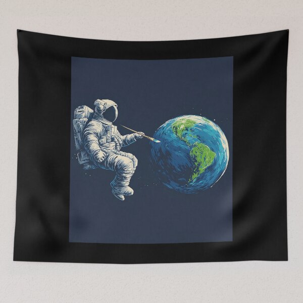 Item preview, Space Painting Earth – Astronaut Creating Cosmic Art designed and sold by D-Oles-Mercher.