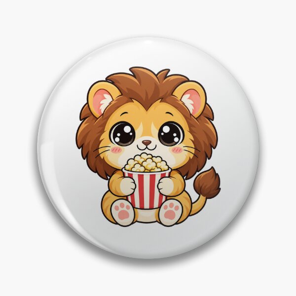 Item preview, Cute Kawaii Lion With Popcorn designed and sold by Eternalski.