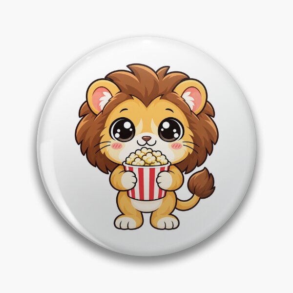 Item preview, Cute Kawaii Lion With Popcorn designed and sold by Eternalski.
