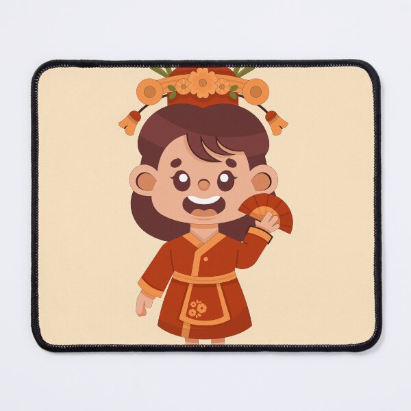 Item preview, Cute Japanese Geisha Girl Folding Fan Kimono Vector designed and sold by PIXeez⭐️⭐️⭐️⭐️⭐️.