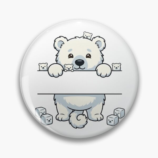 Item preview, Cute Peeking Polar Bear Name Frame Split Monogram designed and sold by PetalsPaws.