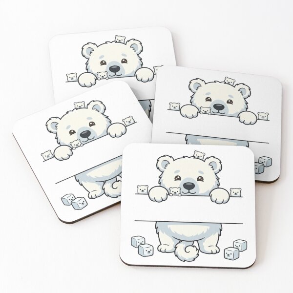 Item preview, Cute Peeking Polar Bear Name Frame Split Monogram designed and sold by PetalsPaws.