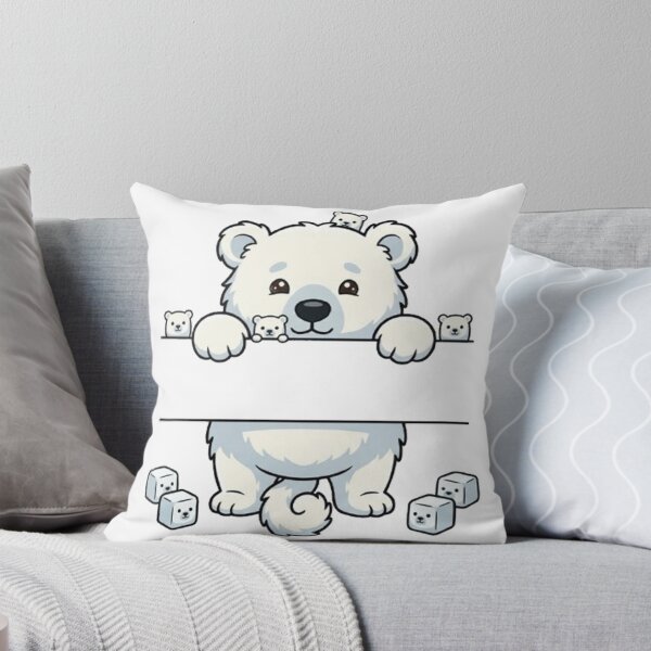 Item preview, Cute Peeking Polar Bear Name Frame Split Monogram designed and sold by PetalsPaws.