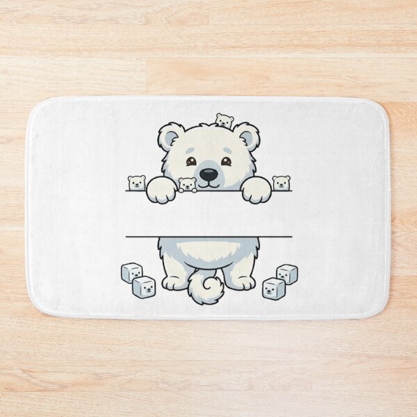 Item preview, Cute Peeking Polar Bear Name Frame Split Monogram designed and sold by PetalsPaws.