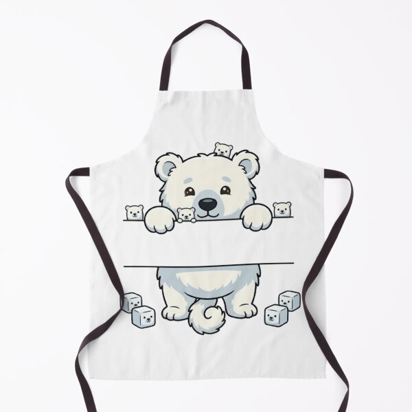 Item preview, Cute Peeking Polar Bear Name Frame Split Monogram designed and sold by PetalsPaws.