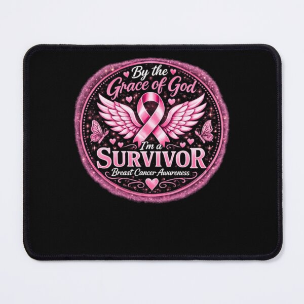 Item preview, Survivor Angel Wings Badge Breast Cancer designed and sold by alvablakefg.
