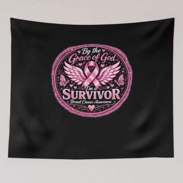 Item preview, Survivor Angel Wings Badge Breast Cancer designed and sold by alvablakefg.