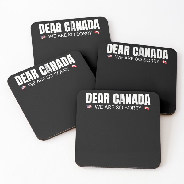 Item preview, Dear Canada We Are So Sorry American Canadian Flag Simple Text Fan Apparel designed and sold by slmfams.