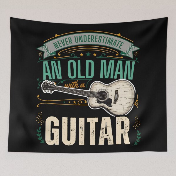 Item preview, Never Underestimate An Old Man With A Guitar Retro Vintage Gifts designed and sold by LeSoniPapaPrint.
