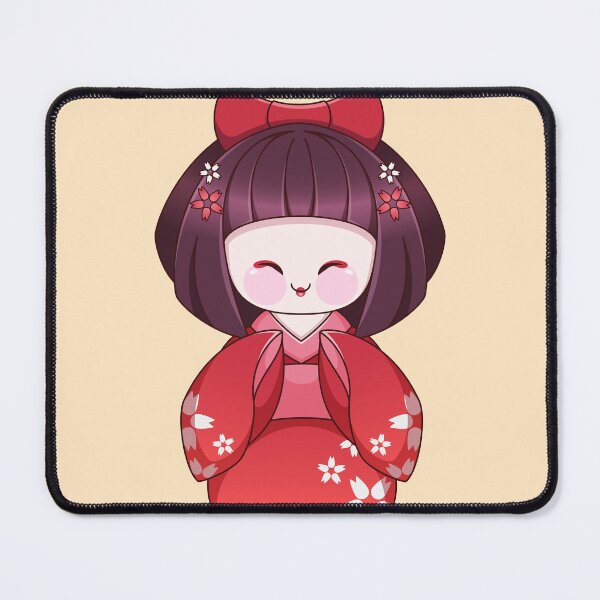 Item preview, Cute Japanese Kokeshi Doll Kimono Cherry Blossom Vector designed and sold by PIXeez⭐️⭐️⭐️⭐️⭐️.