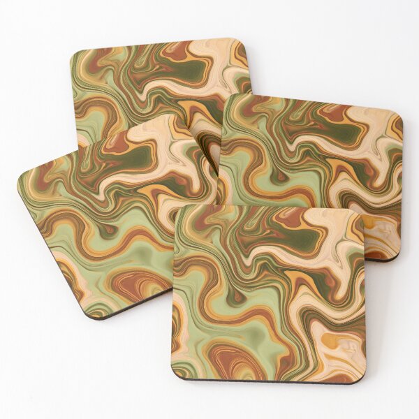 Item preview, Sage Green, Caramel & Cream Retro Marble Swirl designed and sold by AlfiB.