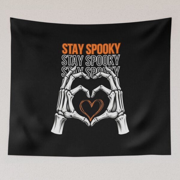 Item preview, Stay Spooky Skeleton Hands Heart designed and sold by alvablakefg.