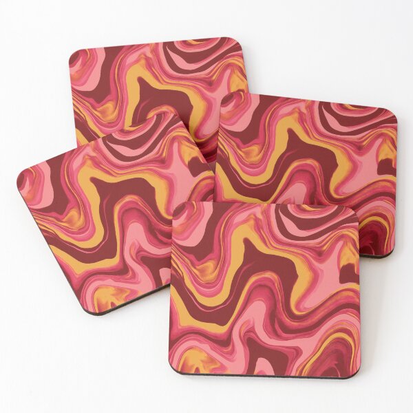 Item preview, Cherry Red, Coral Pink & Mustard Psychedelic Swirl designed and sold by AlfiB.
