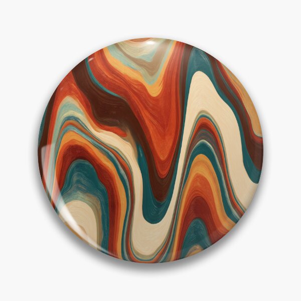 Item preview, Burnt Orange, Teal & Cream Retro Wavy Marble designed and sold by AlfiB.